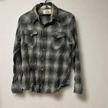 백넘버 체크 긴팔 플란넬 셔츠 L 사이즈