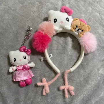 헬로키티 머리띠와 키링 세트