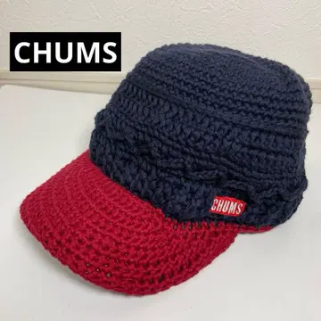 새상품급 CHUMS 참스 코튼 챙 부착 니트 모자 니트 캡