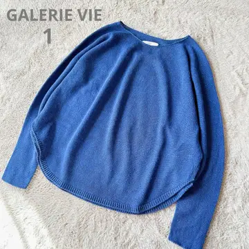 GALERIE VIE 갤러리 바이 캐시미어 실크 니트 블루 긴팔