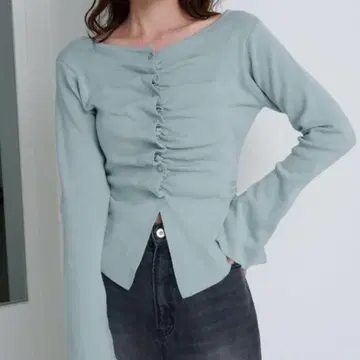 Kastane 프론트 개더 니트 가디건