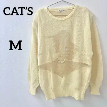 CAT'S 시스루 편직 실루엣 패턴 니트 일본제