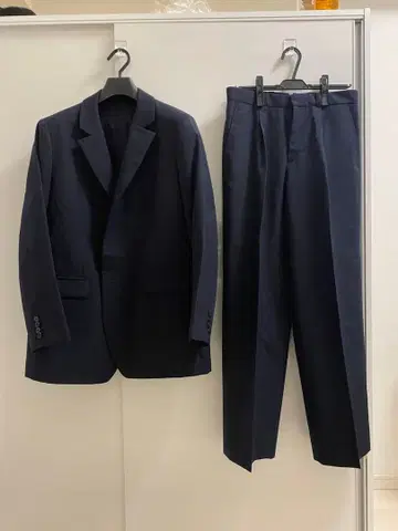 네이비 정장 세트 싱글 브레스티드