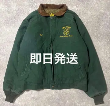 90s 덕 자켓 디트로이트 두꺼운 그린 자수 로고