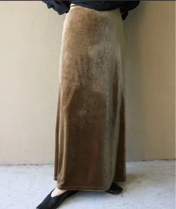 [ 미사용 ] select MOCA 벨로아 라인 롱 스커트