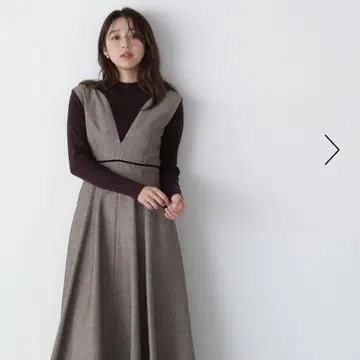 NATURAL BEAUTY BASIC 뉴앙스 넥 플레어 원피스