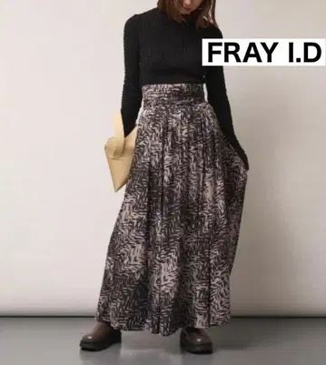 FRAY I.D [ 미사용 ] 롱 프린트 플레어 스커트 맥시 기하학