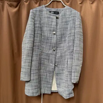 ZARA 자라 노카라 트위드 코트 사이즈 L