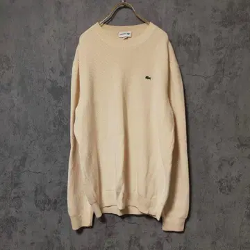 [ 새상품급 ] (XL) LACOSTE 라코스테 니트 스웨터 로고 베이지