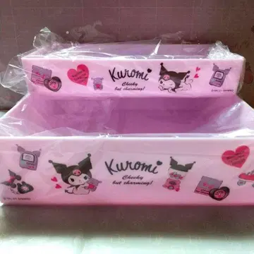 산리오 쿠로미 수납 컨테이너 스태킹 M 사이즈 S 사이즈 2개 세트