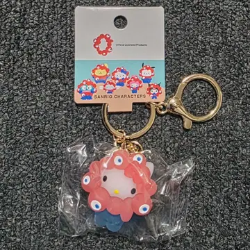 새상품 산리오 미야쿠미야쿠 입체 마스코트 클리어 컬러 키링 헬로키티