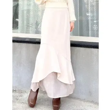 RESEXXY 시어 도킹 머메이드 스커트 아이보리 프리 사이즈