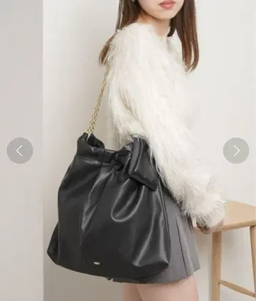 chico 체인 숄더 BIG 가죽 백