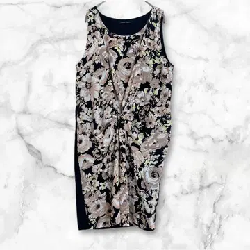 언노운 레저 슬리브리스 셔츠 원피스 무릎 기장 꽃무늬 Free