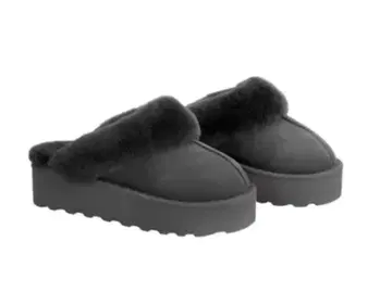 [ 미개봉 새상품 ] 23cm 그레이 리얼 무스탕 슬리퍼 KIRKLAND