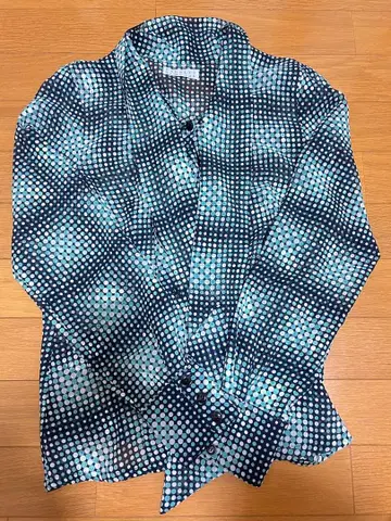 바니스뉴욕 도트 보타이 블라우스