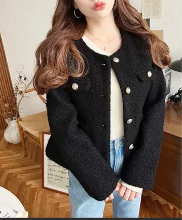 노카라 플리스 자켓 블랙