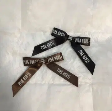 핑크하우스 리본 헤어 클립
