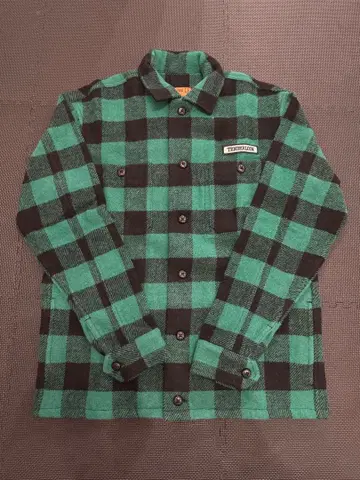 [ 미사용 새상품 ] TENDERLOIN 버팔로 체크 자켓 그린 L