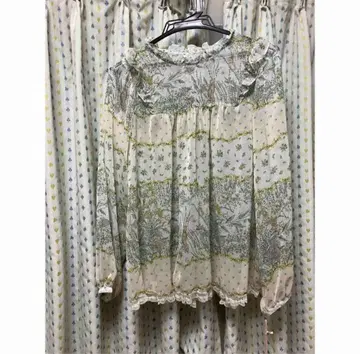 yukiemon 리본 보더 블라우스