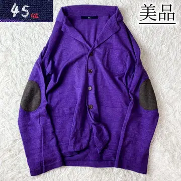 4 새상품급 45R 엘르 엘보 패치 워셔블 울 니트 테일러드 가디건