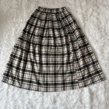 a.v.v 플레어 스커트 S 체크 무늬 스트레치 이토킨 허리밴딩