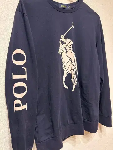 POLO 네이비 로고 긴팔 티셔츠 L