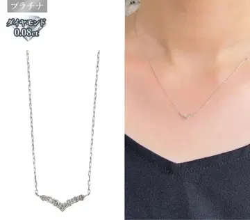 새상품 VERITE 플라티나 다이아몬드 목걸이 0.08ct