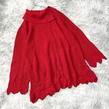 빅 사이즈 터틀넥 니트(3L) 빅 루즈 페미닌 성숙/러블리 빨간색