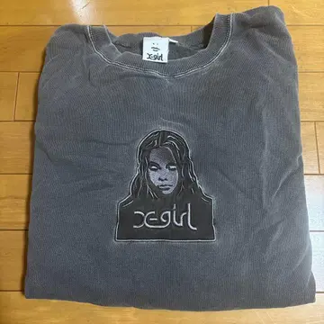 x-girl 그레이 프린트 트레이닝복 L