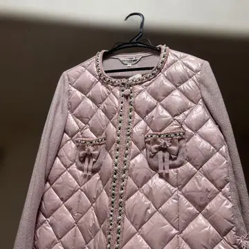 [ 반값 이하 ] 새상품 슈퍼 뷰티 퀼팅 자켓 ( 핑크, 택 포함 )