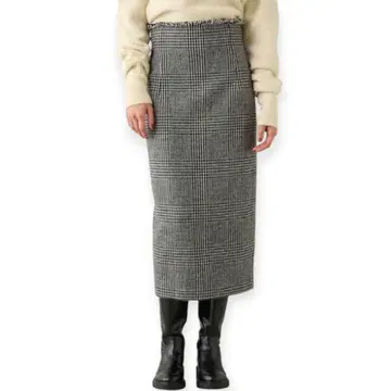[ 새상품급 ] 윔 가젯 글렌체크 타이트 스커트 36 2023AW