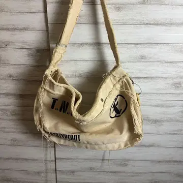 [FAF] 베이지 캔버스 숄더백 로고