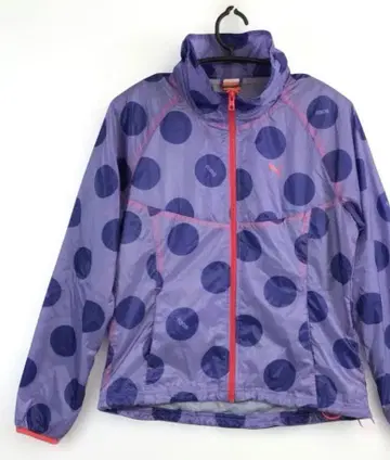 00s 푸마 PUMA 나일론 자켓 도트 도트 무늬 퍼플 y2k