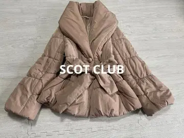 SCOT CLUB 빅 칼라 셔링 다운 코트