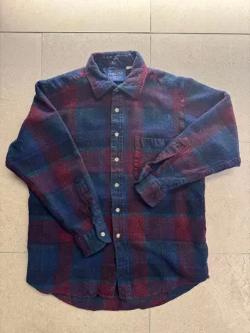 Pendleton 울 긴팔 셔츠 네이비/버건디