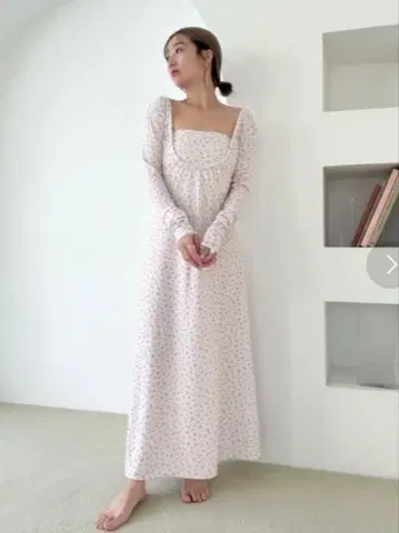 snidel 플라워 프린트 베어 레이어드 원피스 스나이델