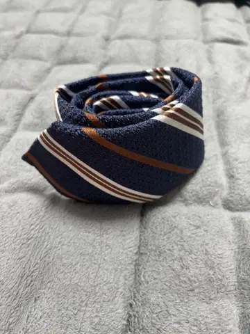 미츠스네 넥타이 네이비 브라운 스트라이프