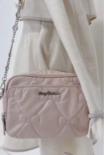 Honey Cinnamon 리본 퀼팅 숄더백 핑크