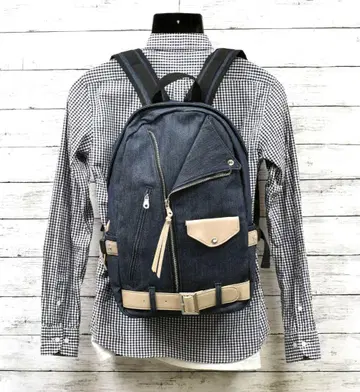 미사용 백팩 라이더 디자인 캔버스 원단 데님 남성용 여성용