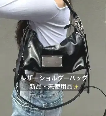 미사용 새상품 블랙 가죽 숄더백 한국 브랜드 y2k 미니백