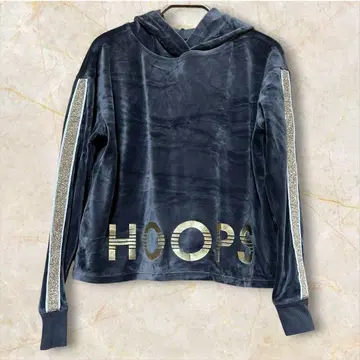 후드 부착 다크 그레이 후드티 HOOPS 골드 로고 후드 트레이닝복 1