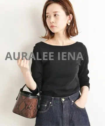 AURALEE IENA 별주 보트넥 T셔츠