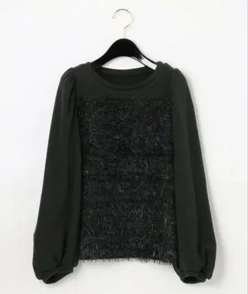 티셔츠 콤비 퍼프 소매 탑