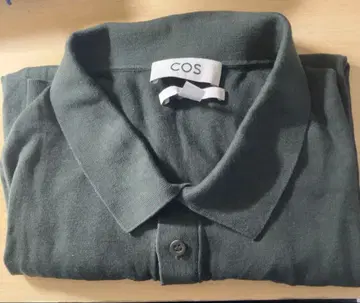 COS 다크 그린 슬림 피케 셔츠 EUR XL