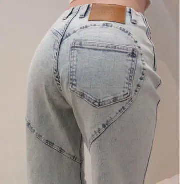 ANDMARY Heart hip denim 핑크 스티치