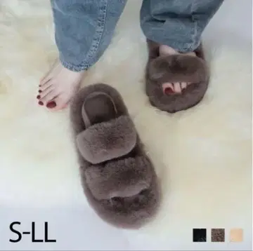 VIVIAN COLLECTION 복슬복슬 퍼 통굽 백밴딩 샌들