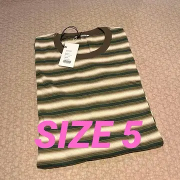 AURALEE GRADIENT STRIPE JERSEY L/S TEE 5