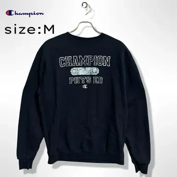 챔피온 champion 맨투맨 남성용 M 페이드 로고 블랙