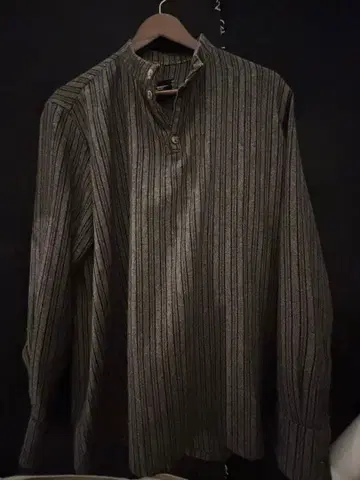 마리아 투리 스트라이프 하프 버튼 셔츠